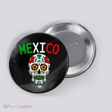 Mexico Skull Button