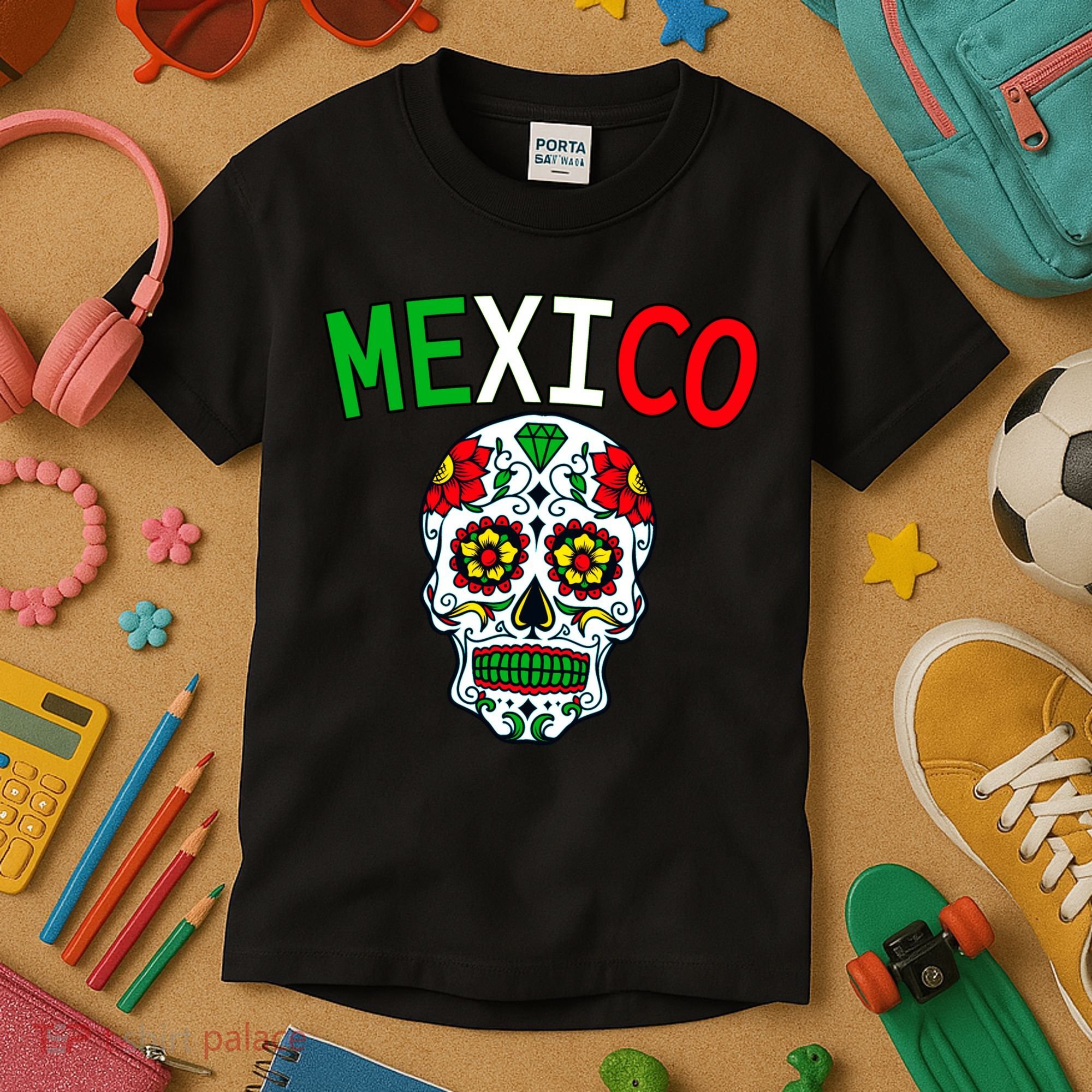 Mexico Skull Kids T-Shirt