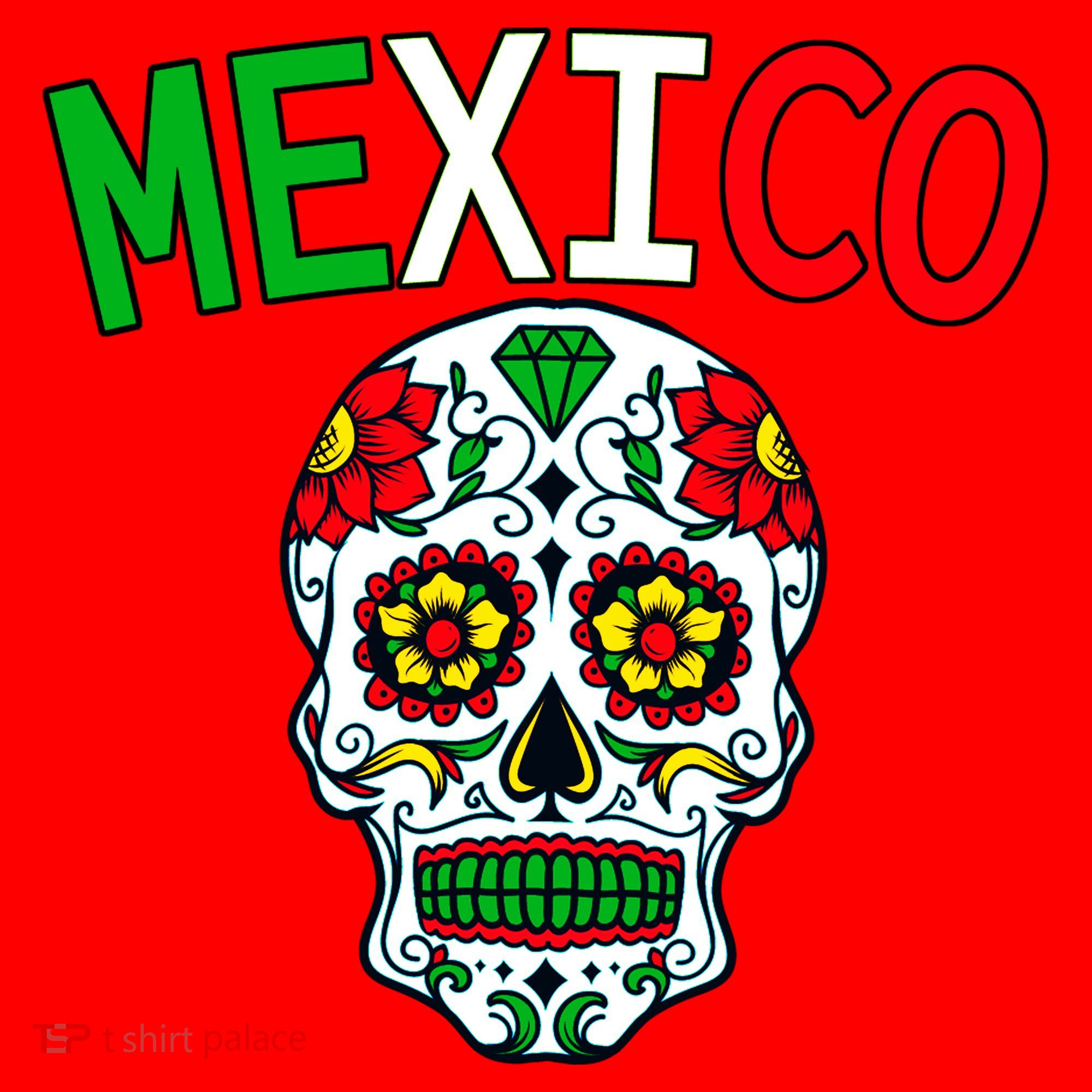 Mexico Skull Santa Hat
