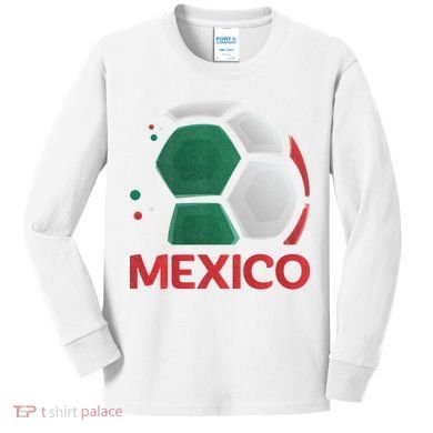 Mexico Soccer Jersey Logo Kids Long Sleeve Shirt