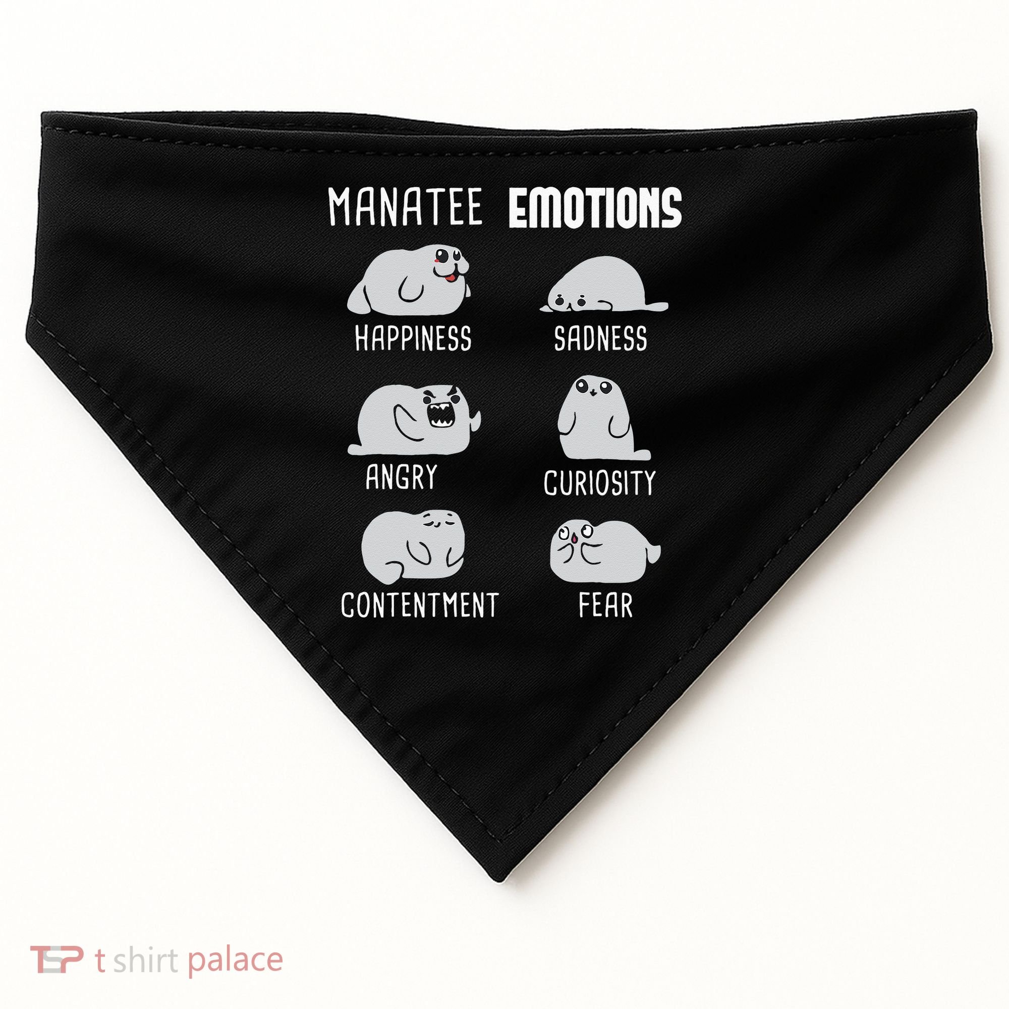 Manatee Emotions Zookeeper Marine Biologist Animal Lover USA-Made Doggie Bandana