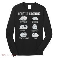 Manatee Emotions Zookeeper Marine Biologist Animal Lover Long Sleeve Shirt thumb 0