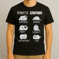 Manatee Emotions Zookeeper Marine Biologist Animal Lover T-Shirt thumb 3