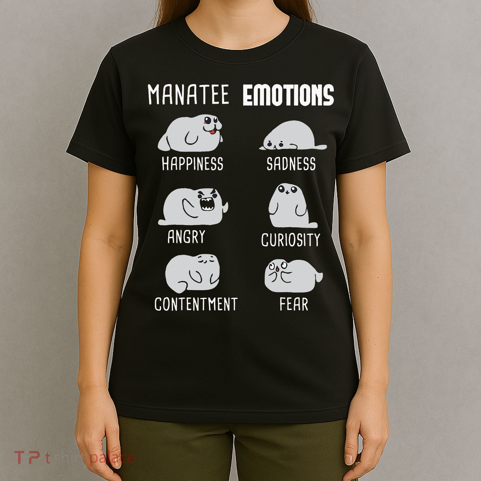 Manatee Emotions Zookeeper Marine Biologist Animal Lover T-Shirt