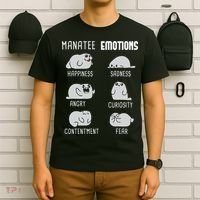 Manatee Emotions Zookeeper Marine Biologist Animal Lover T-Shirt thumb 6
