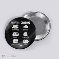 Manatee Emotions Zookeeper Marine Biologist Animal Lover Button thumb 0