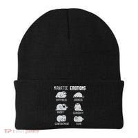 Manatee Emotions Zookeeper Marine Biologist Animal Lover Beanie thumb 0