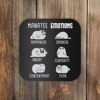 Manatee Emotions Zookeeper Marine Biologist Animal Lover Coaster thumb 0
