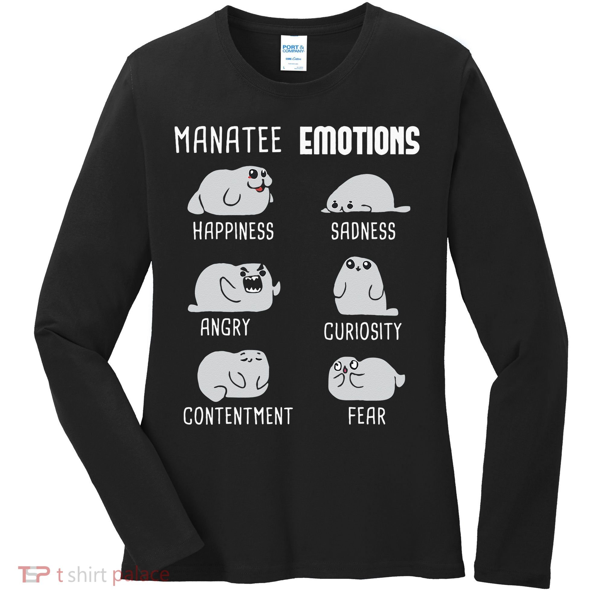 Manatee Emotions Zookeeper Marine Biologist Animal Lover Women's Long Sleeve Shirt
