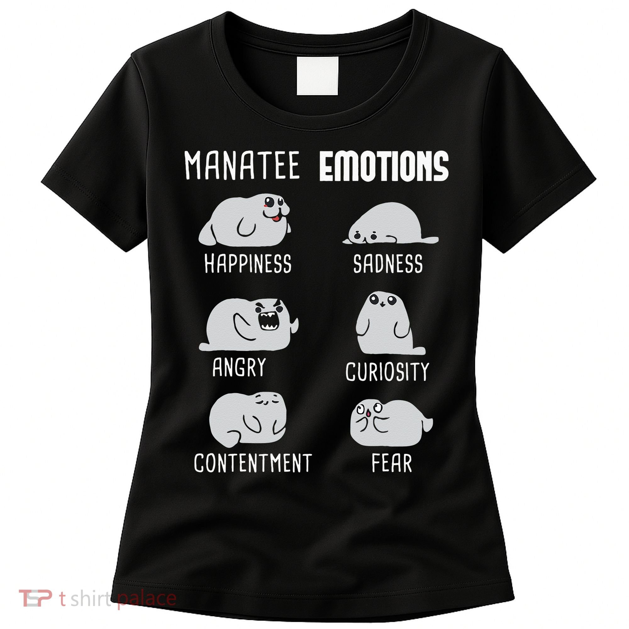 Manatee Emotions Zookeeper Marine Biologist Animal Lover Women's T-Shirt