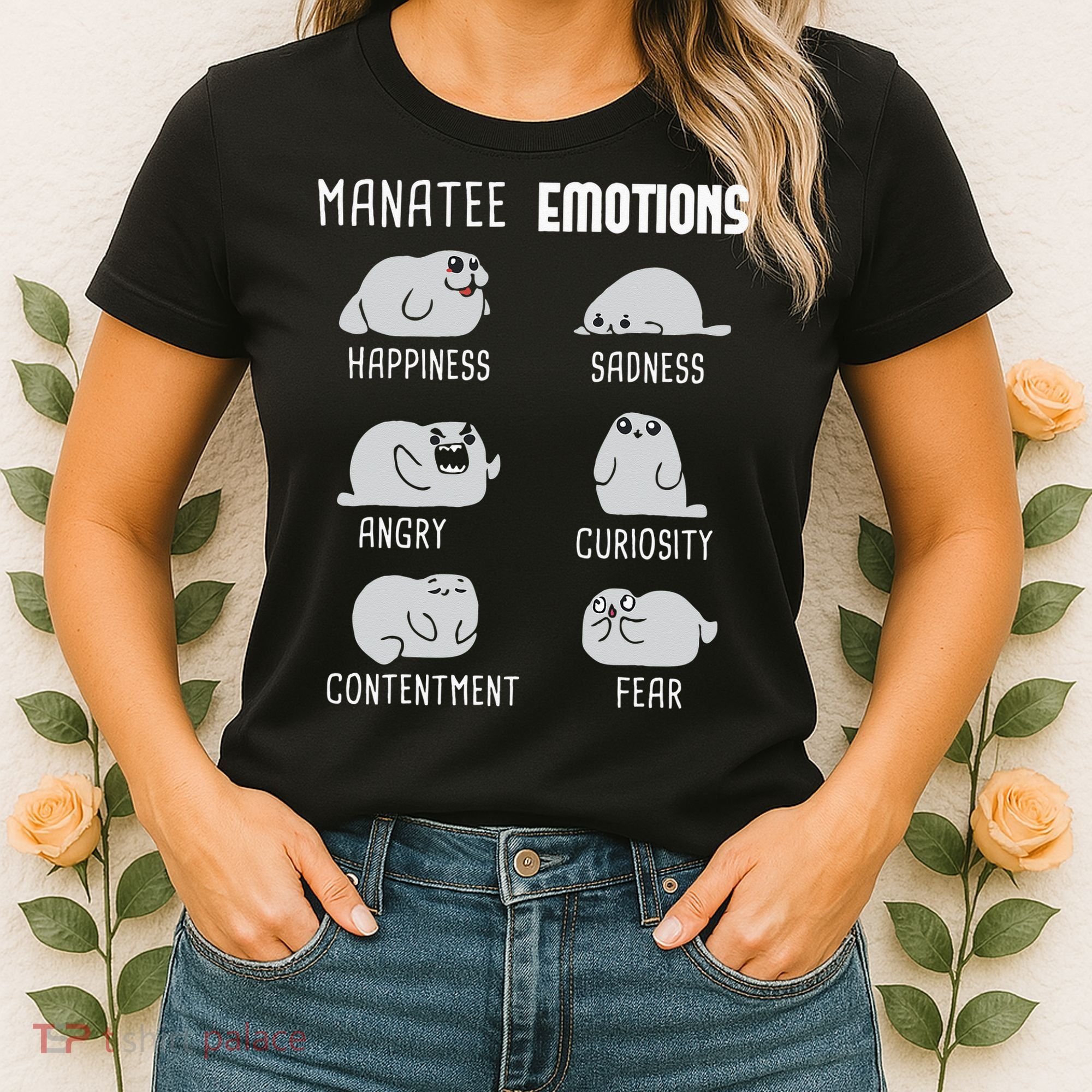 Manatee Emotions Zookeeper Marine Biologist Animal Lover Women's T-Shirt
