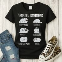 Manatee Emotions Zookeeper Marine Biologist Animal Lover Women's T-Shirt thumb 3