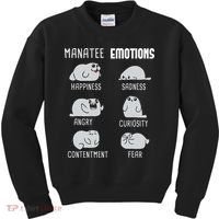 Manatee Emotions Zookeeper Marine Biologist Animal Lover Kids Sweatshirt thumb 0
