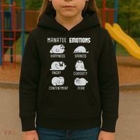 Manatee Emotions Zookeeper Marine Biologist Animal Lover Kids Hoodie thumb 3