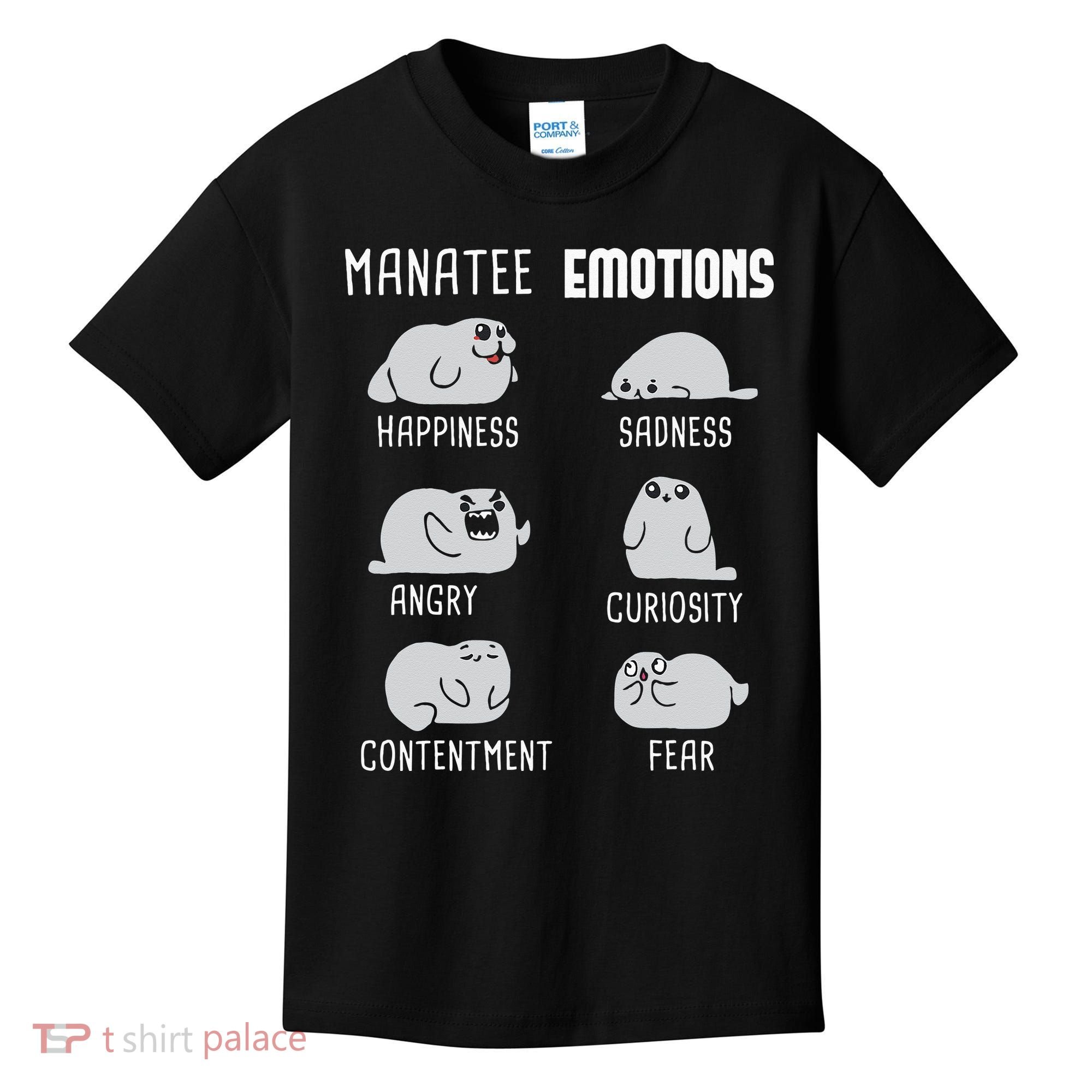 Manatee Emotions Zookeeper Marine Biologist Animal Lover Kids T-Shirt