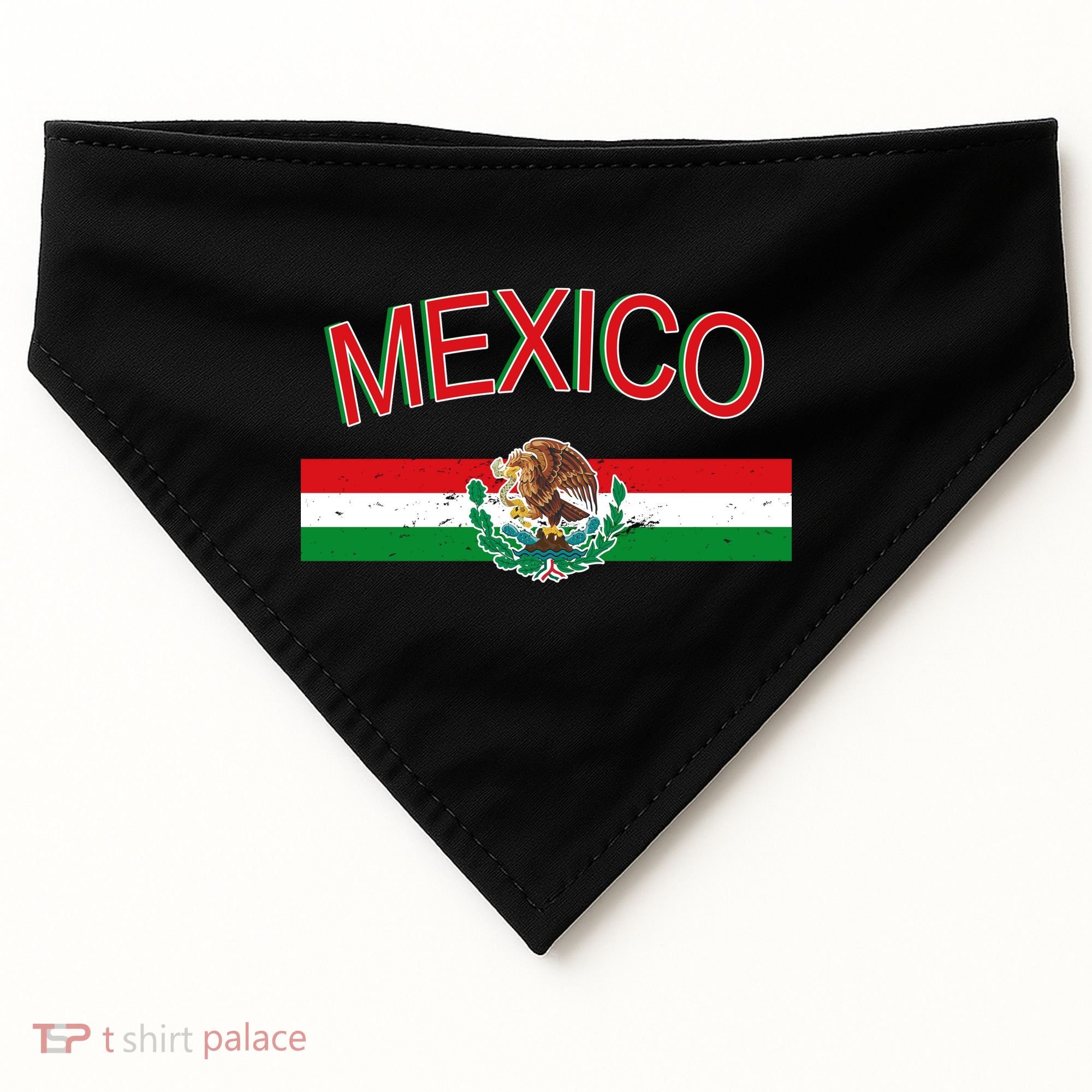 Mexican Flag And Coat Of Arms Mexico USA-Made Doggie Bandana