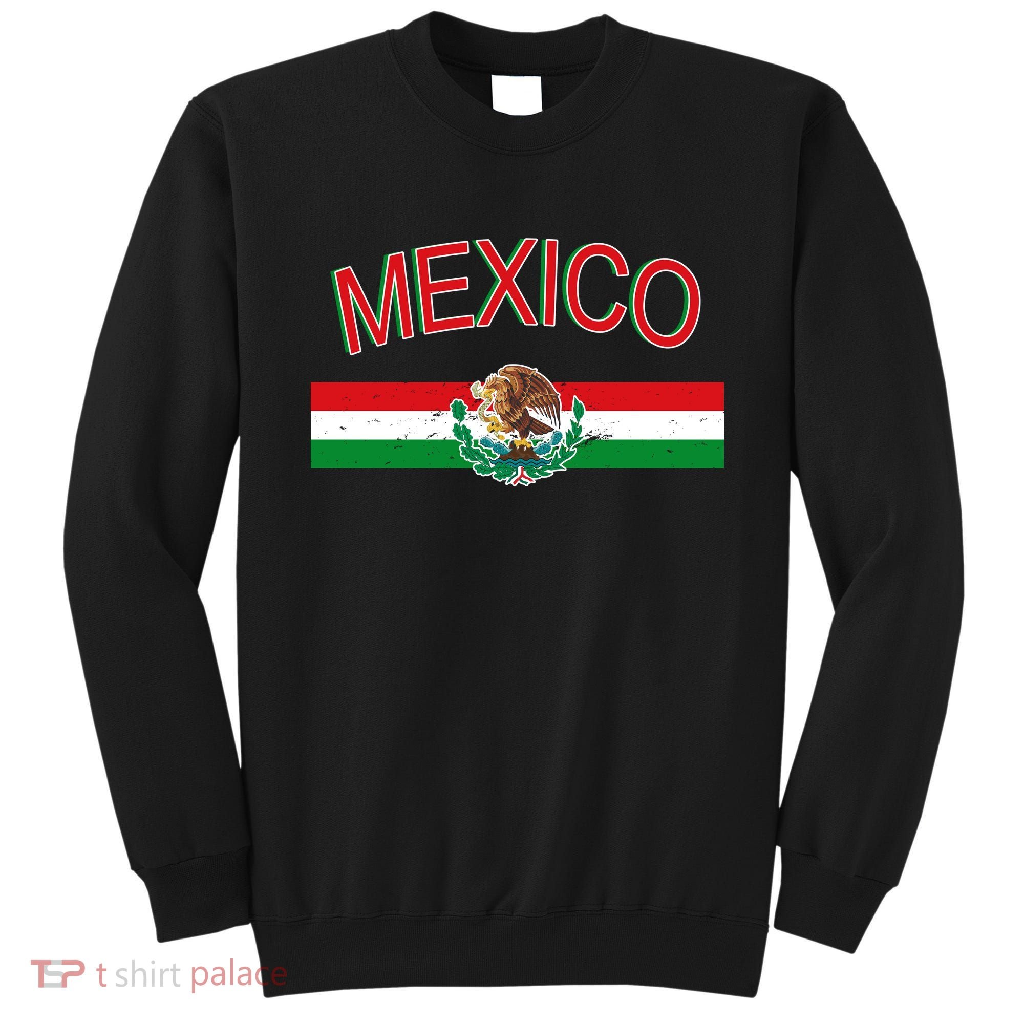 Mexican Flag And Coat Of Arms Mexico Sweatshirt