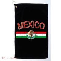 Mexican Flag And Coat Of Arms Mexico Golf Towel thumb 0