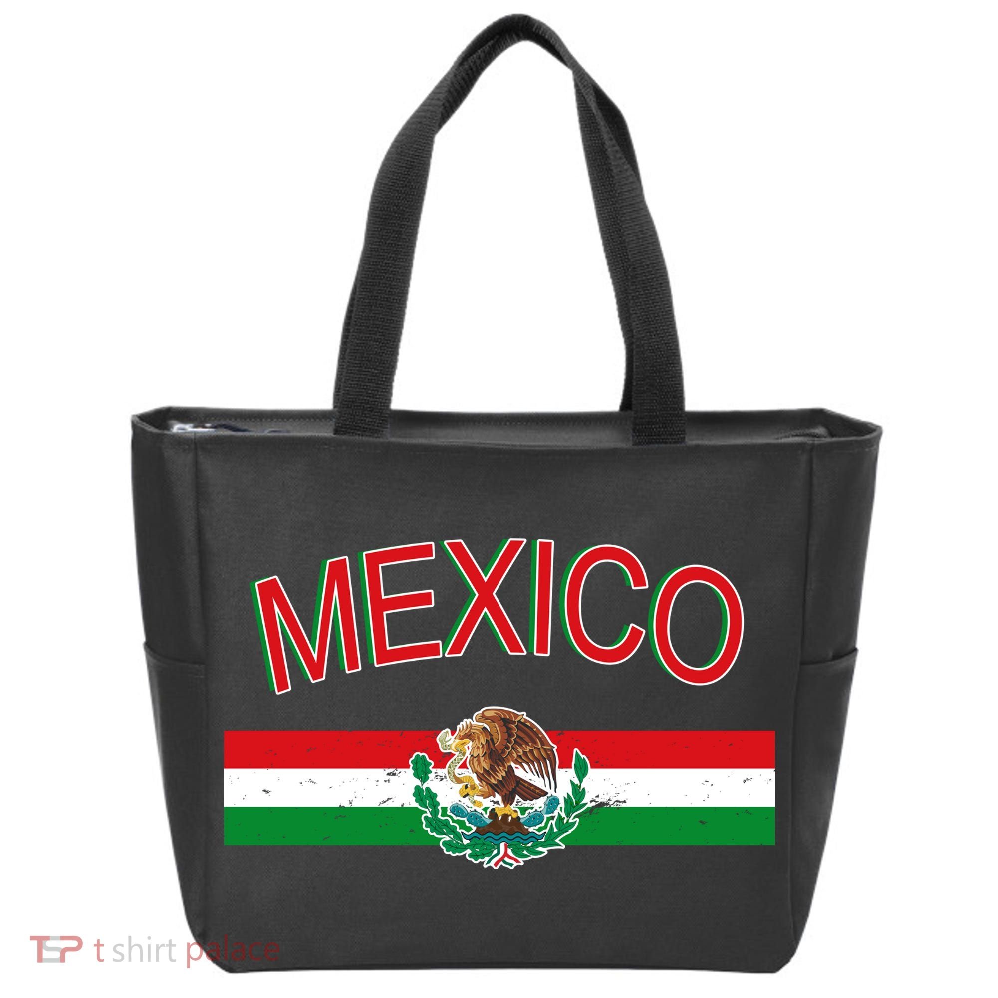 Mexican Flag And Coat Of Arms Mexico Tote Bag