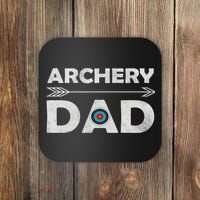 Matching Family Archery Dad Arrow Target Team Photo Meme Coaster thumb 0