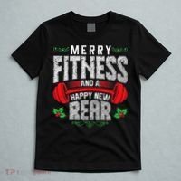 Merry Fitness And A Happy New Rear Funny Christmas Exercise Tank Top T-Shirt thumb 5