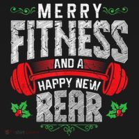 Merry Fitness And A Happy New Rear Funny Christmas Exercise Tank Top Women's Tank Top thumb 5