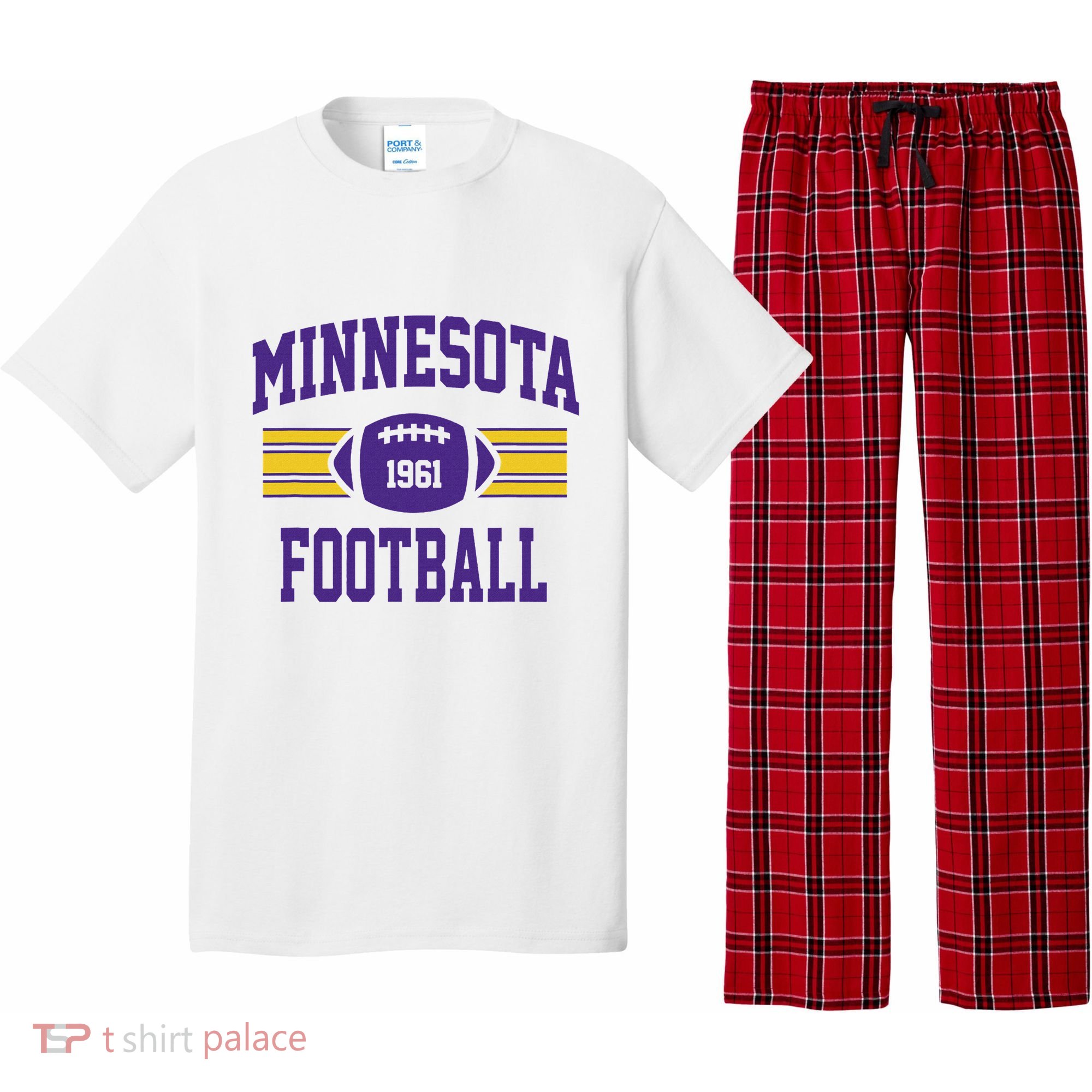 Minnesota Football Athletic Vintage Sports Team Fan Gift Pajama Set