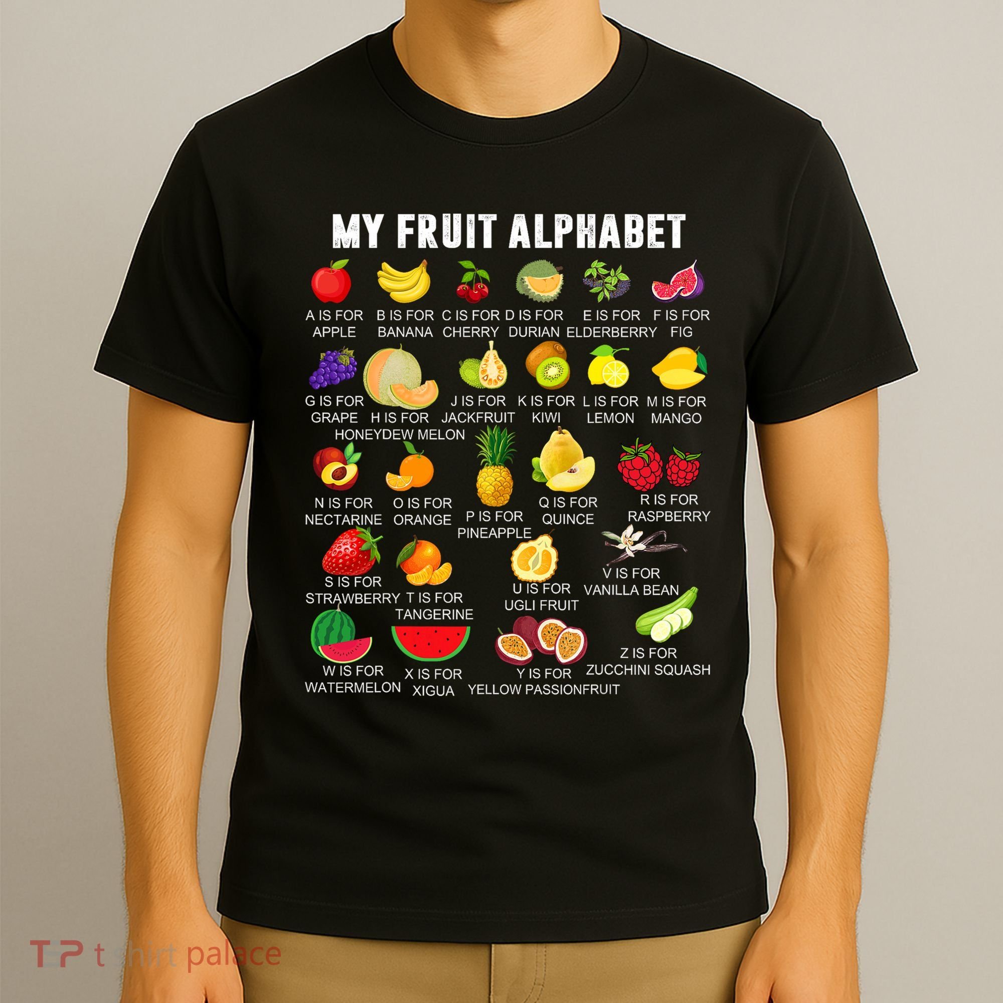 My Fruit Alphabet Fun Learning Reading Toddler Kids Fruits T-Shirt