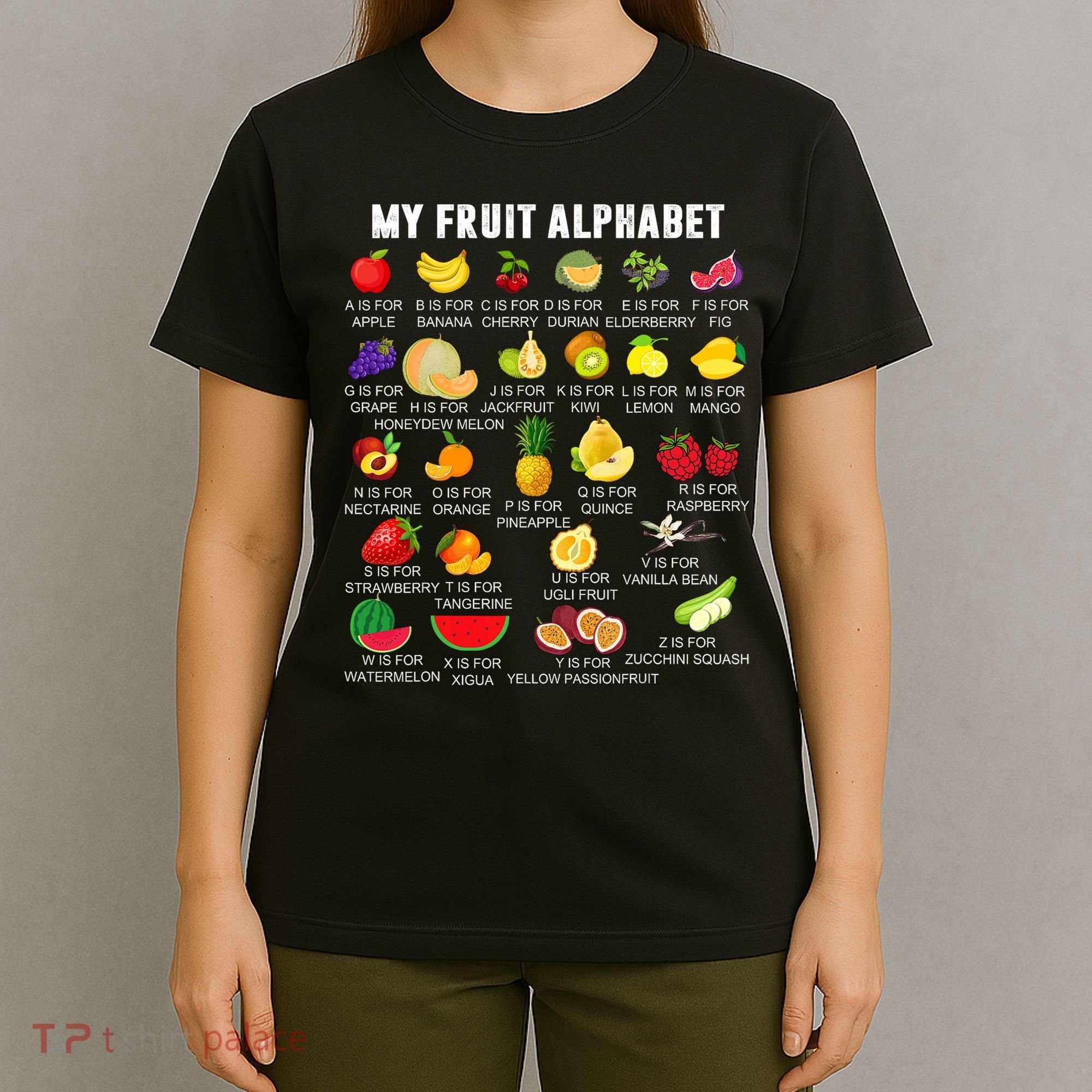 My Fruit Alphabet Fun Learning Reading Toddler Kids Fruits T-Shirt