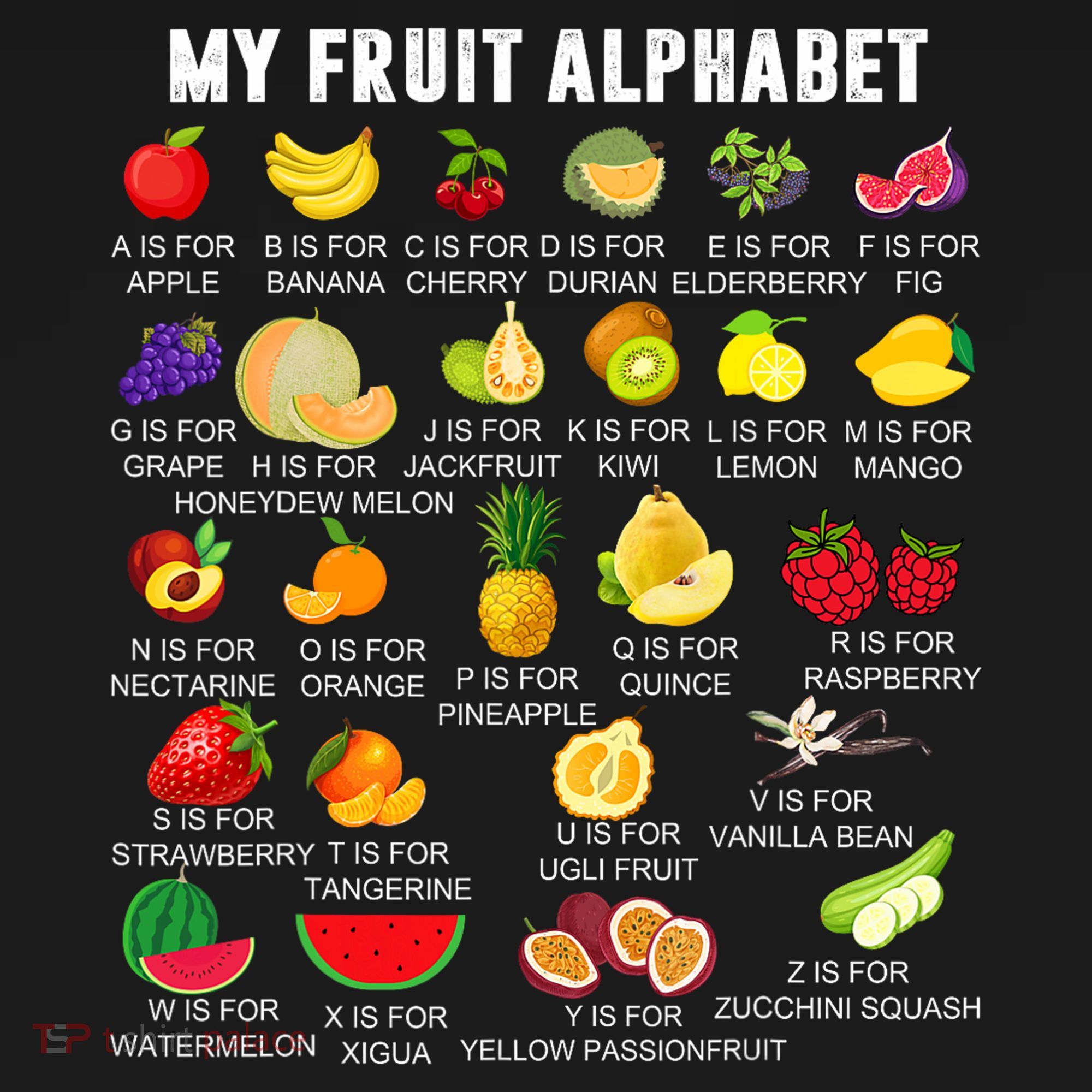 My Fruit Alphabet Fun Learning Reading Toddler Kids Fruits Mousepad