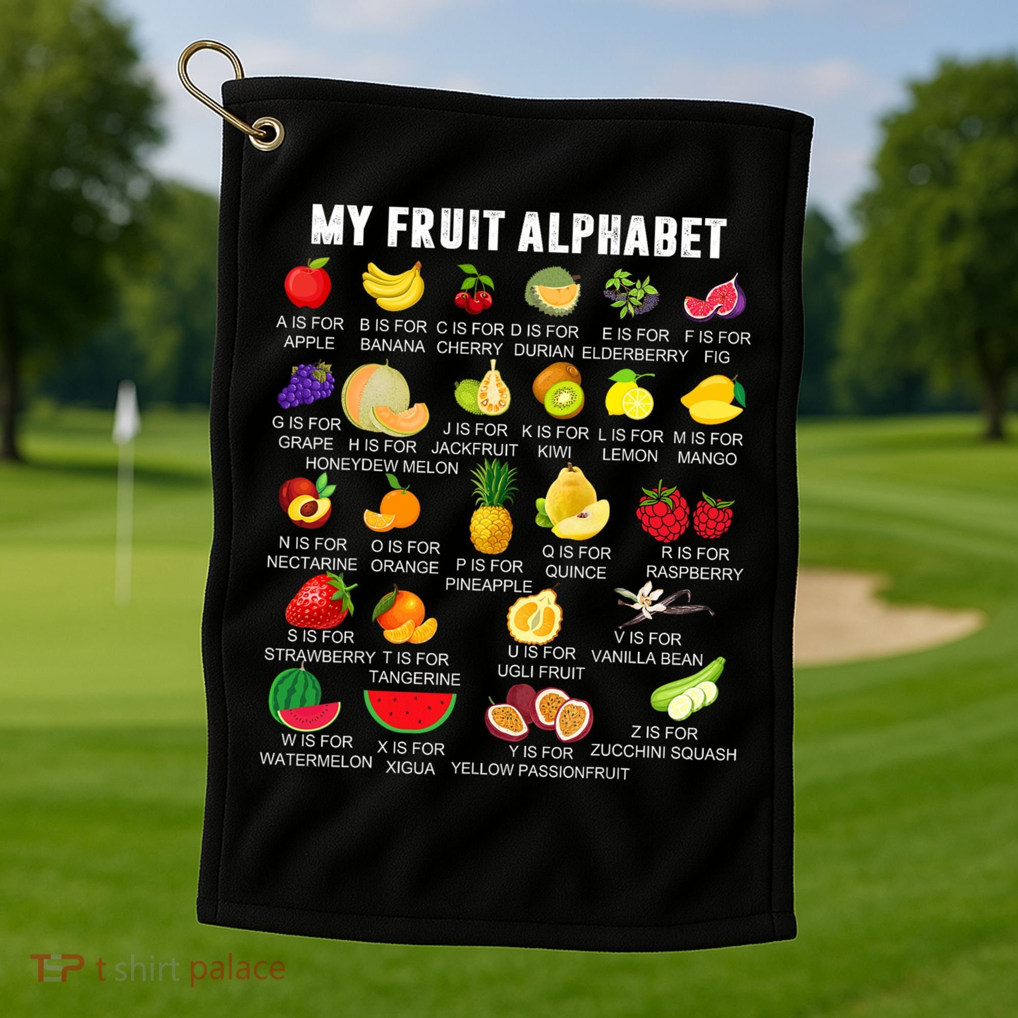 My Fruit Alphabet Fun Learning Reading Toddler Kids Fruits Golf Towel