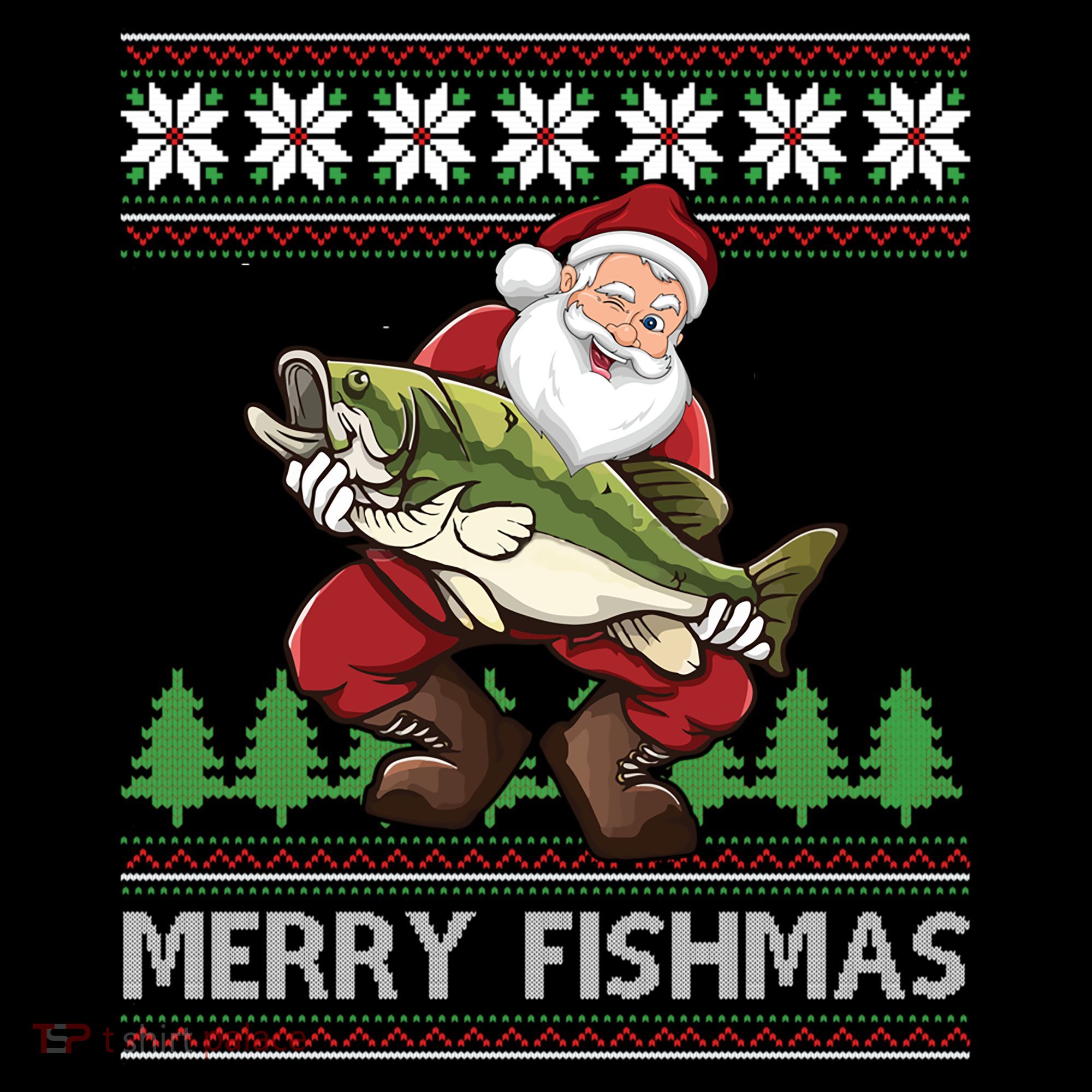 Merry Fishmas And Santa Fishing Coffee Mug