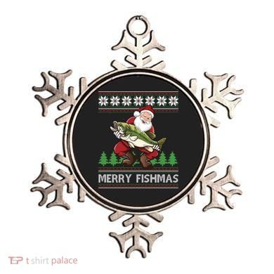 Merry Fishmas And Santa Fishing Ornament