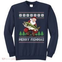 Merry Fishmas And Santa Fishing Sweatshirt thumb 0
