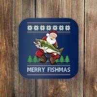 Merry Fishmas And Santa Fishing Coaster thumb 0