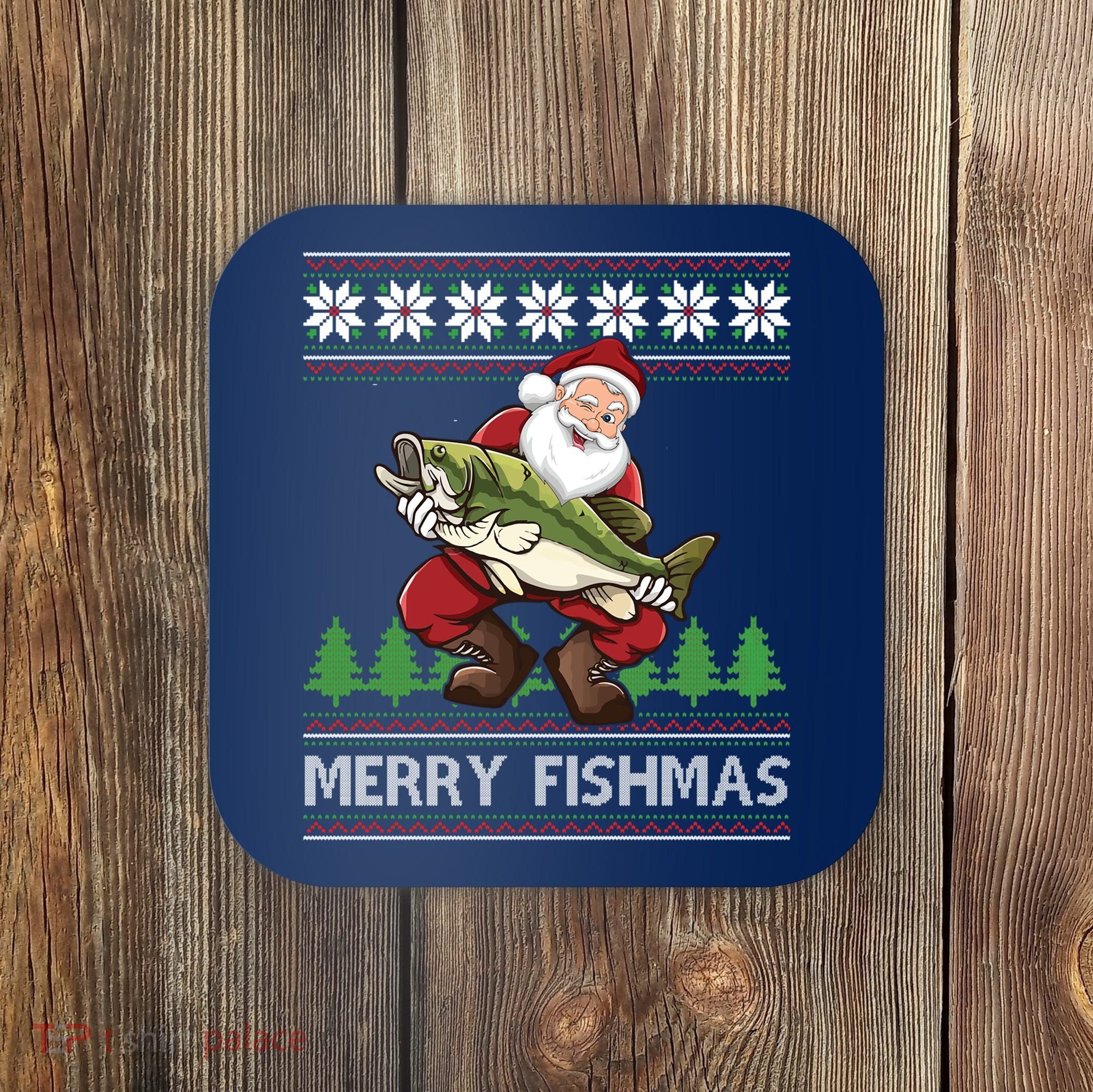 Merry Fishmas And Santa Fishing Coaster