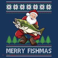 Merry Fishmas And Santa Fishing Women's Hoodie thumb 2