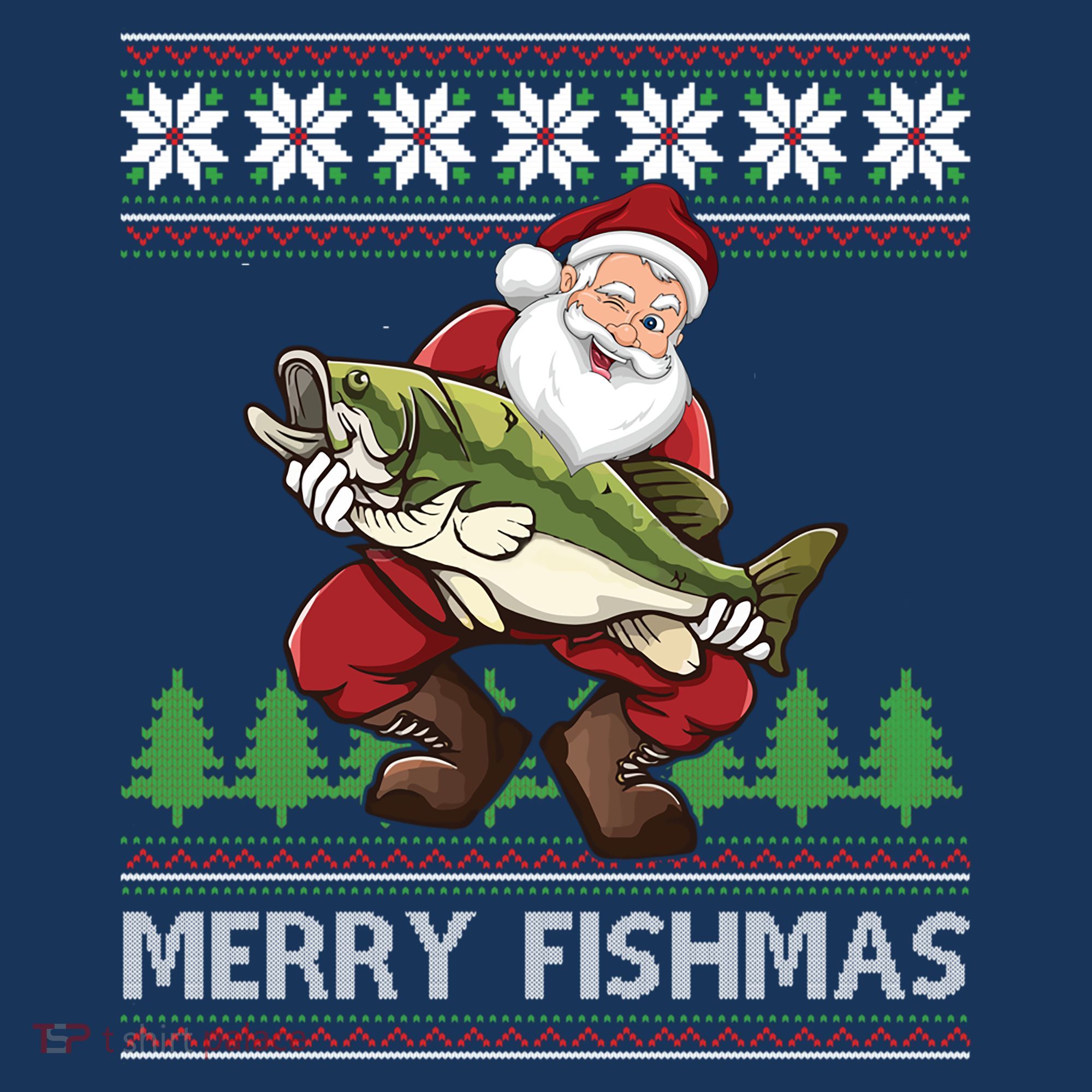 Merry Fishmas And Santa Fishing Women's Tank Top
