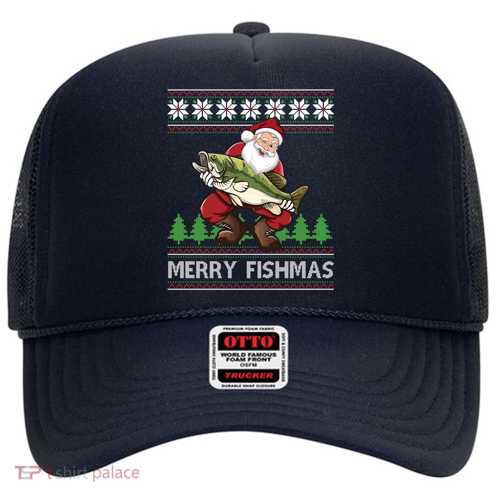 Merry Fishmas And Santa Fishing Hat