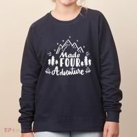 Made Four Adventure 4th Birthday Party Camping Theme Women's Sweatshirt thumb 0
