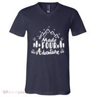 Made Four Adventure 4th Birthday Party Camping Theme V-Neck T-Shirt thumb 0