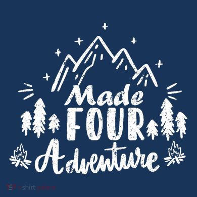 Made Four Adventure 4th Birthday Party Camping Theme V-Neck T-Shirt