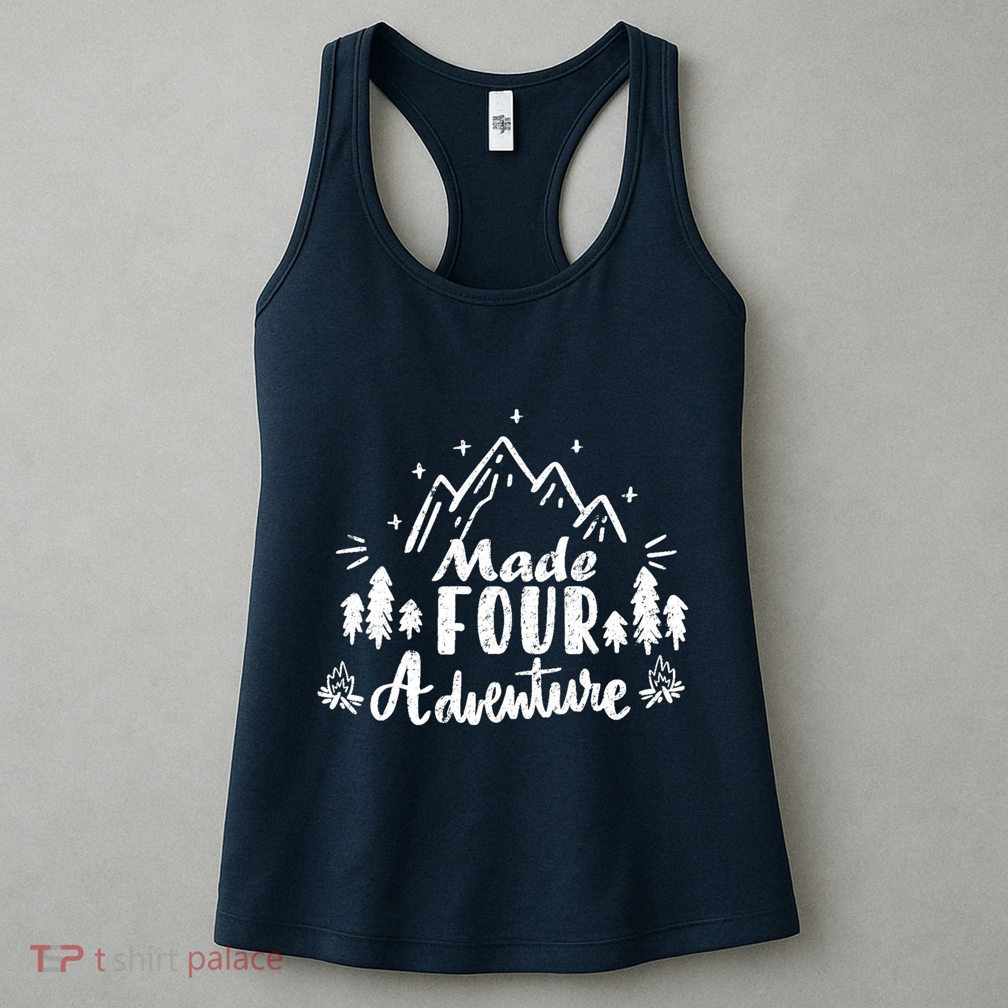 Made Four Adventure 4th Birthday Party Camping Theme Women's Tank Top