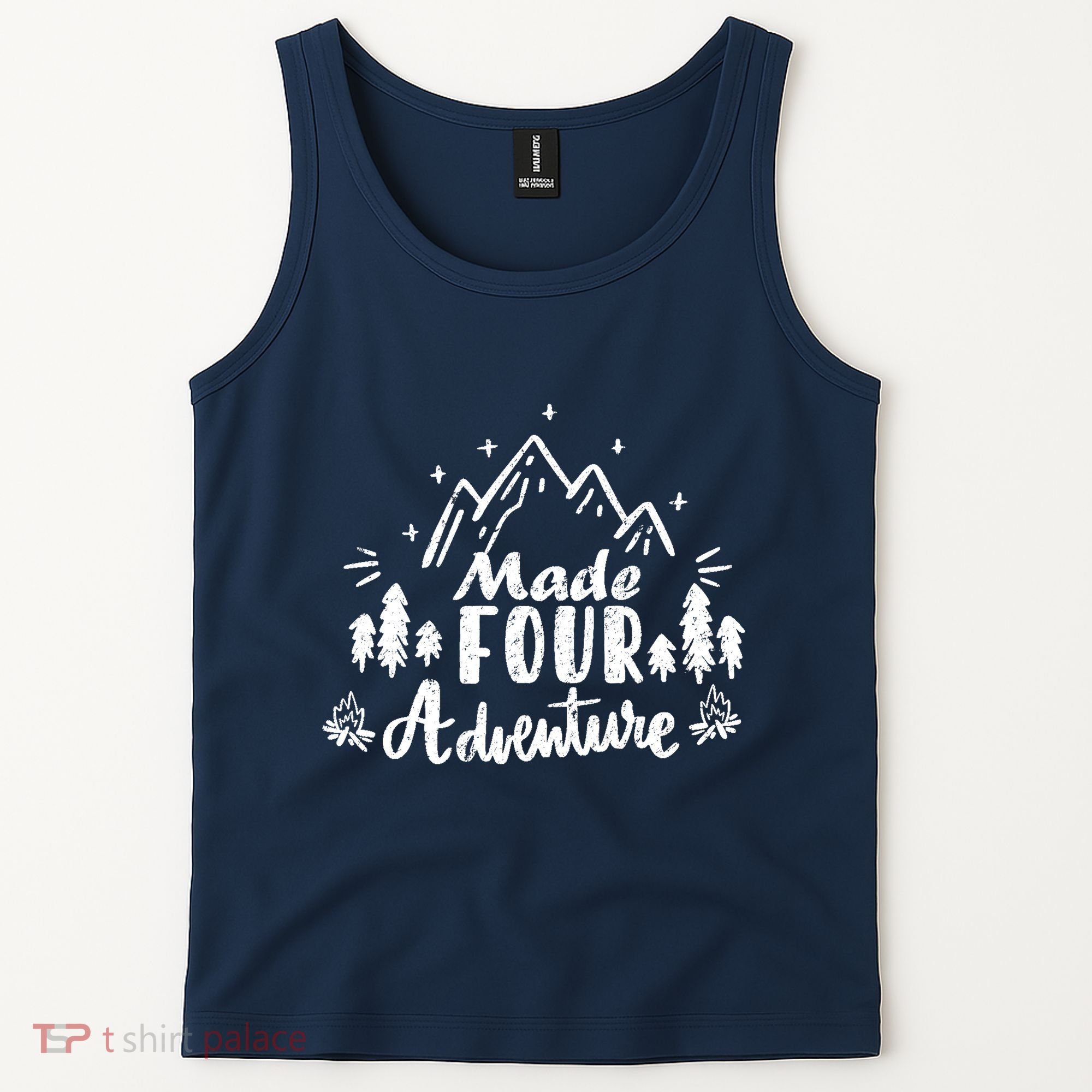 Made Four Adventure 4th Birthday Party Camping Theme Tank Top