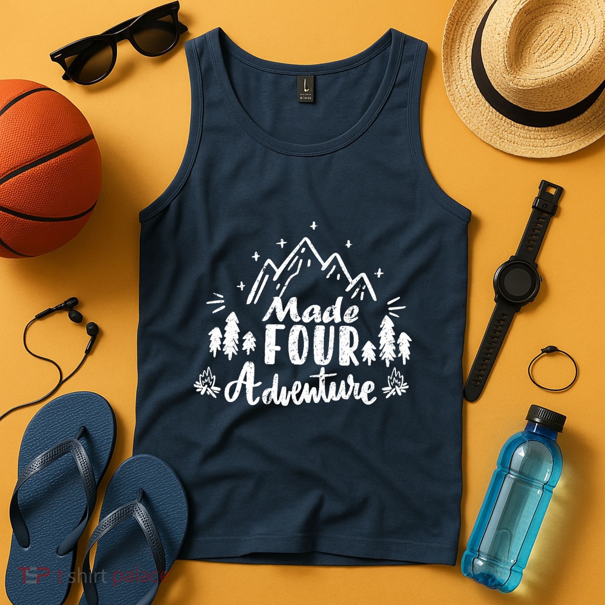 Made Four Adventure 4th Birthday Party Camping Theme Tank Top