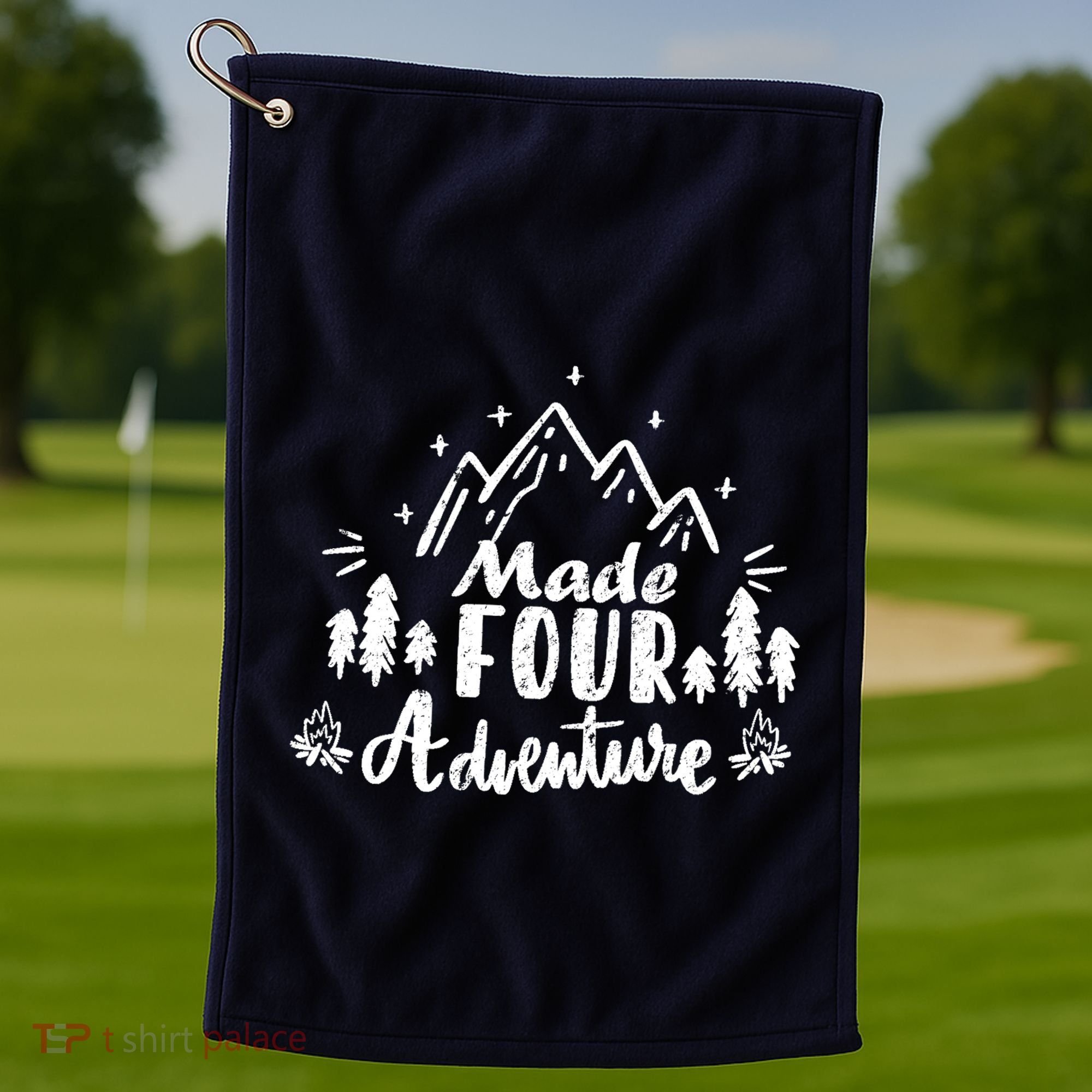 Made Four Adventure 4th Birthday Party Camping Theme Golf Towel
