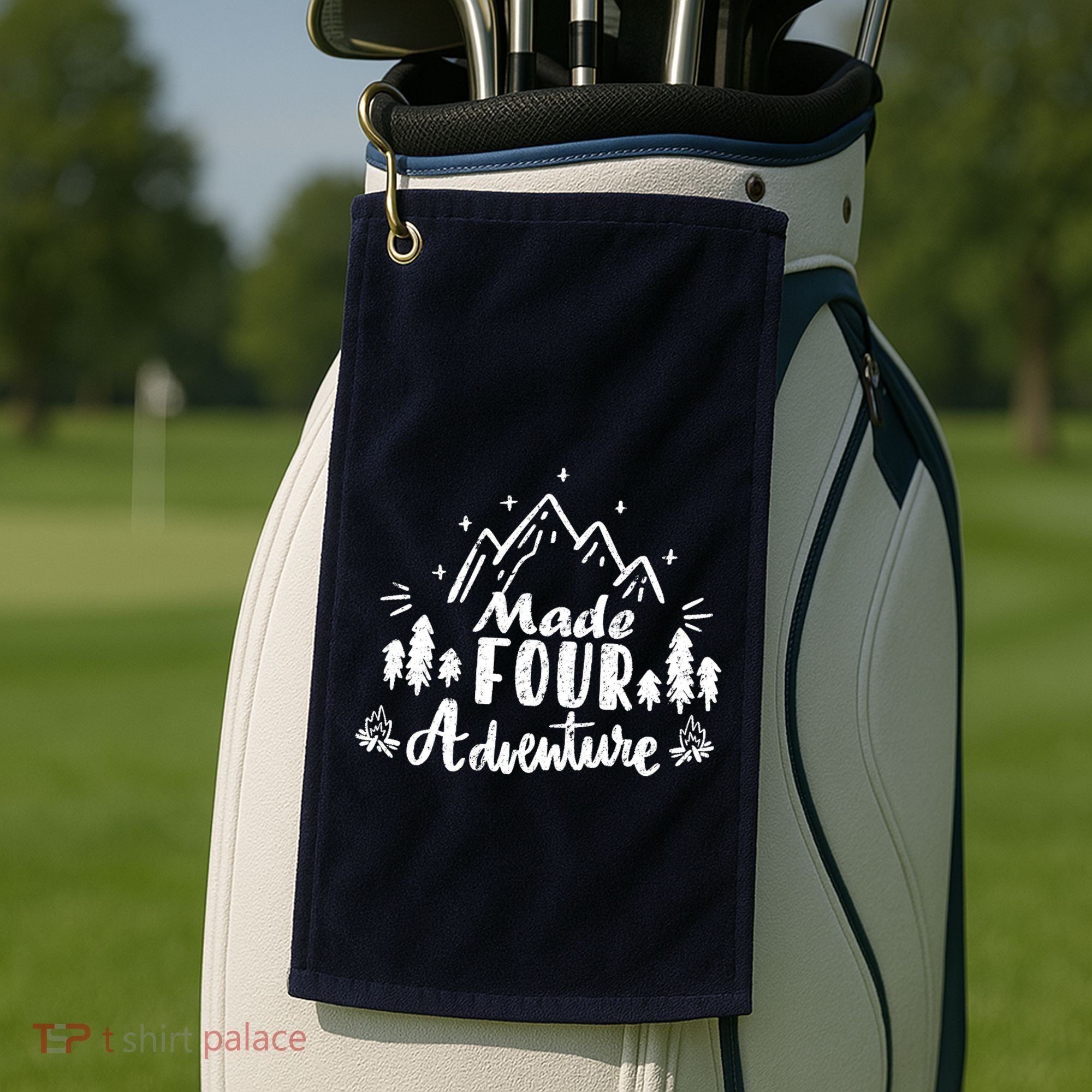 Made Four Adventure 4th Birthday Party Camping Theme Golf Towel