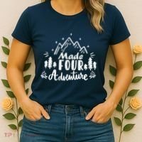 Made Four Adventure 4th Birthday Party Camping Theme Women's T-Shirt thumb 2