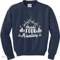 Made Four Adventure 4th Birthday Party Camping Theme Kids Sweatshirt thumb 0