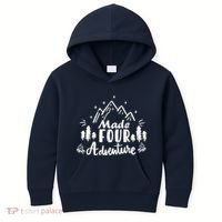 Made Four Adventure 4th Birthday Party Camping Theme Kids Hoodie thumb 0